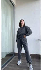 İnlore Yıkamalı Koyu Gri Takım