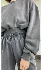 İnlore Yıkamalı Koyu Gri Takım