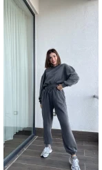 İnlore Yıkamalı Koyu Gri Takım