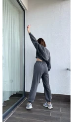 İnlore Yıkamalı Koyu Gri Takım