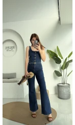 İspanyol Kemerli Denim Tulum