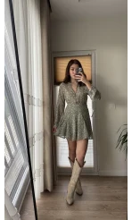 İspanyol Serisi Yeşil Tül Elbise