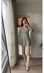 İspanyol Serisi Yeşil Tül Elbise