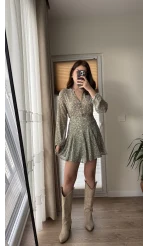 İspanyol Serisi Yeşil Tül Elbise