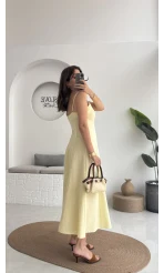 İvy Askılı Elbise - Sarı - 2317