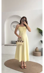 İvy Askılı Elbise - Sarı - 2317