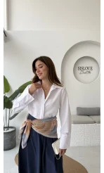 Jade Gömlek - Beyaz - Kod: 2140