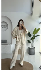 Jasmine Çiçek ve Taş Detay Takım - Taş