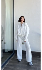 Jaxsa Beyaz 3 İplik Eşofman Takımı