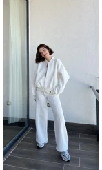 Jaxsa Beyaz 3 İplik Eşofman Takımı