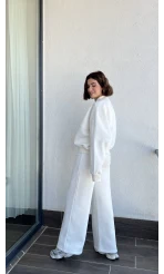 Jaxsa Beyaz 3 İplik Eşofman Takımı