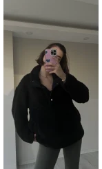 Jayla Siyah Peluş Sweat