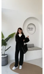 Jenny Bağlamalı Triko Takım - Siyah - Kod: 7206