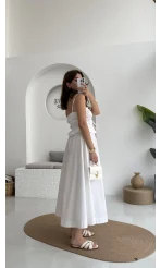 Jessica Gipe Detay Bluz Etek Takım - Beyaz - 2025159
