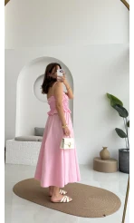 Jessica Gipe Detay Bluz Etek Takım - Pembe - 2025159