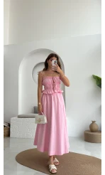 Jessica Gipe Detay Bluz Etek Takım - Pembe - 2025159