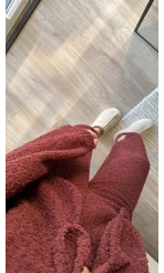 Joey Puffy Kumaş Takım Bordo
