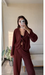 Joey Puffy Kumaş Takım Bordo