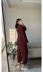 Joey Puffy Kumaş Takım Bordo