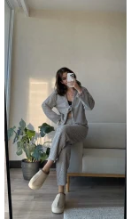 Joey Puffy Kumaş Takım Gri