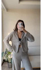 Joey Puffy Kumaş Takım Gri