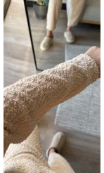 Joey Puffy Kumaş Takım Krem