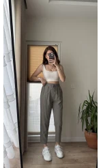 Jogger Modal Lastikli Pantalon - Haki