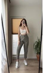 Jogger Modal Lastikli Pantalon - Haki