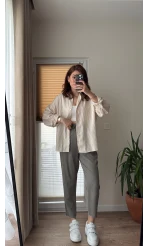 Jogger Modal Lastikli Pantalon - Haki