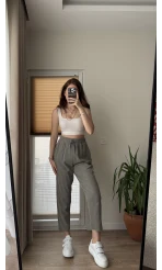 Jogger Modal Lastikli Pantalon - Haki