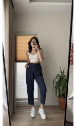 Jogger Modal Lastikli Pantalon - Lacivert