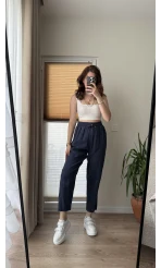 Jogger Modal Lastikli Pantalon - Lacivert