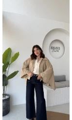 Josie Pelerin Trençkot - Bej - Kod: 7603