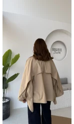 Josie Pelerin Trençkot - Bej - Kod: 7603