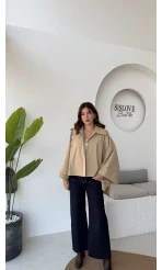 Josie Pelerin Trençkot - Bej - Kod: 7603