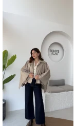 Josie Pelerin Trençkot - Haki Vizon Tonları - Kod: 7603