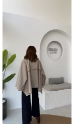 Josie Pelerin Trençkot - Haki Vizon Tonları - Kod: 7603