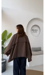 Josie Pelerin Trençkot - Kahverengi - Kod: 7603