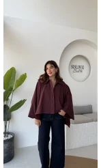 Josie Pelerin Trençkot - Mürdüm - Kod: 7603