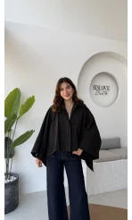 Josie Pelerin Trençkot - Siyah - Kod: 7603