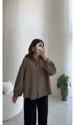 Juliet Uzun Gömlek - Haki - Kod: 2343