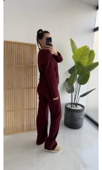 Kadife Fitili Takım Bordo