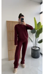 Kadife Fitili Takım Bordo