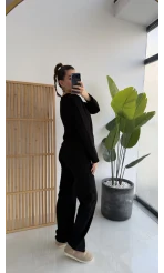 Kadife Fitili Takım Siyah