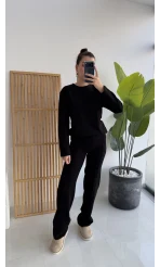 Kadife Fitili Takım Siyah