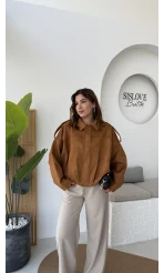 Kahverengi Süet Ceket - Kod: 508245