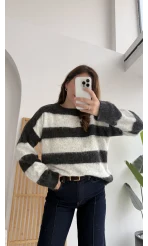 Kalın Çizgili Kazak - Antrasit