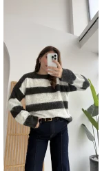 Kalın Çizgili Kazak - Antrasit