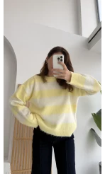 Kalın Çizgili Kazak - Sarı