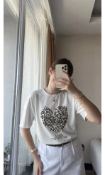 Kalpli Leoplarlı T-Shirt